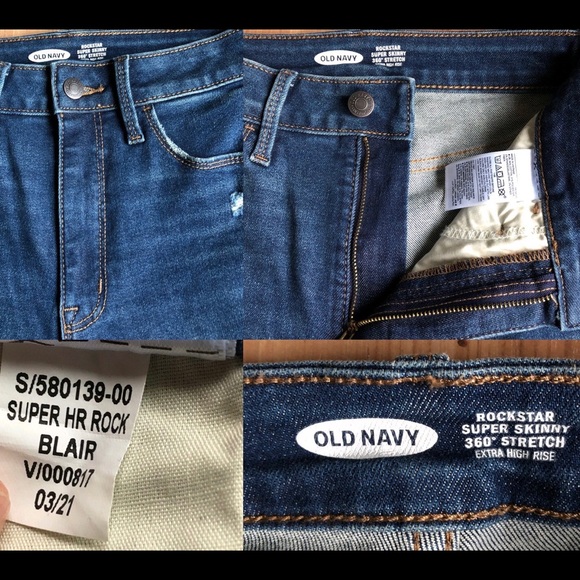 NEW Rockstar 360 Stretch Super Skinny Ripped Ankle Jeans Blue Size 0 Waist 25 - Picture 4 of 16